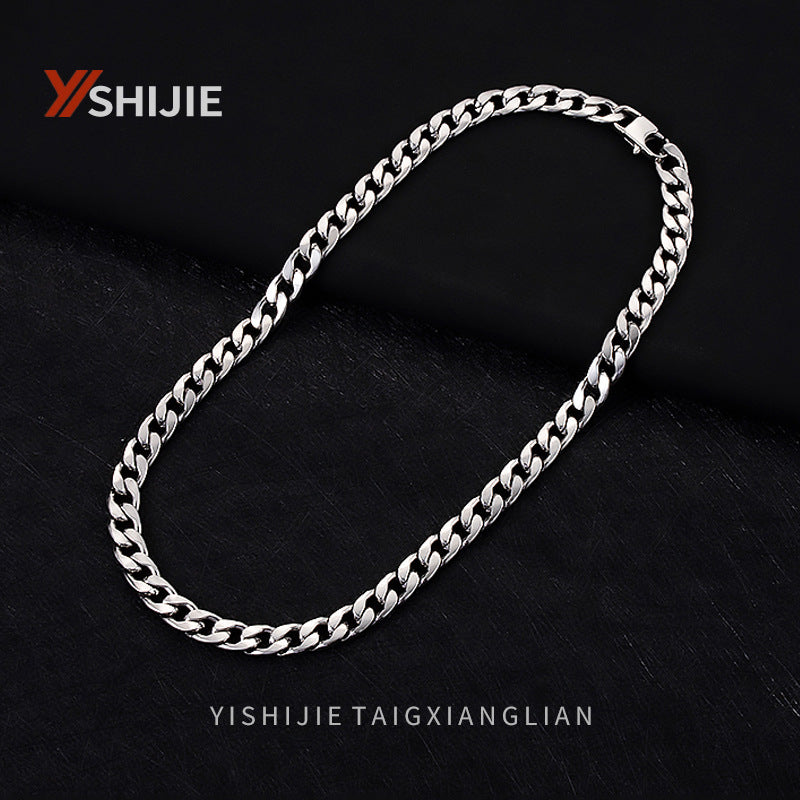 Versatile Basic Cuban Chain Titanium Steel Necklace German
