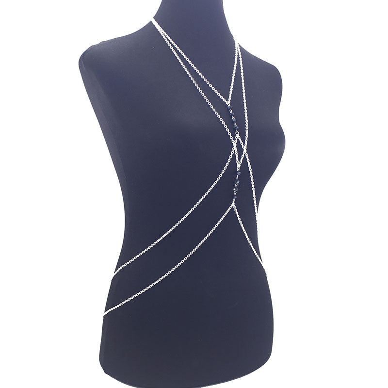 Metal Geometric Body Chain Women'S Bikini Summer Beach