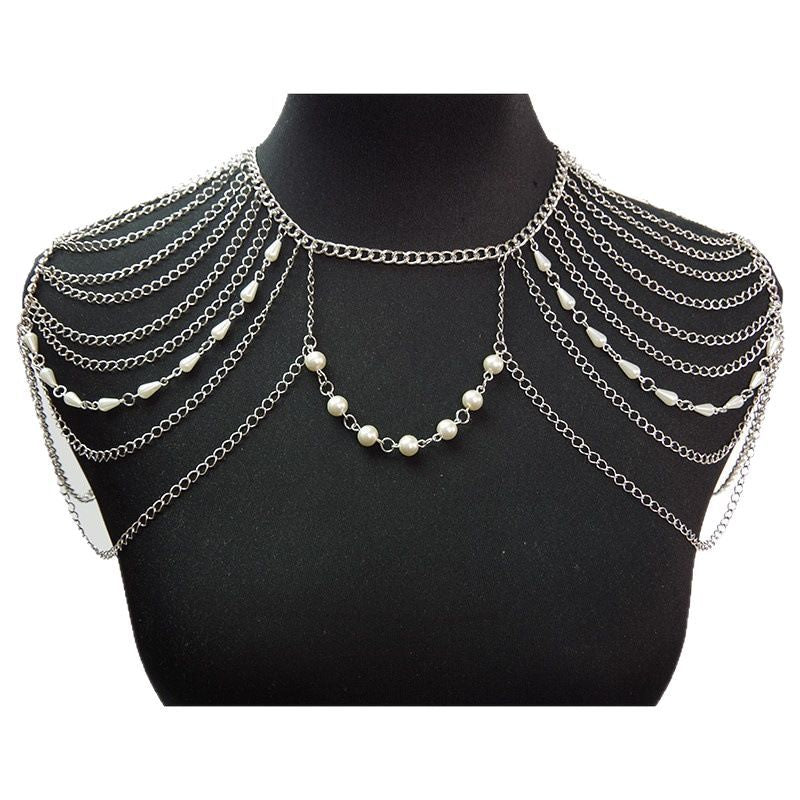 Chest Chain Body Chain White K Necklace Exaggerated
