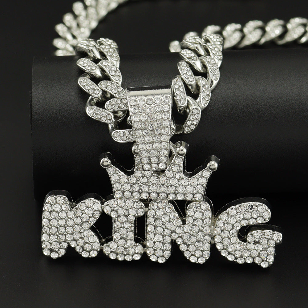 Ins Tiktok Hip Hop Alloy Necklace With Diamond