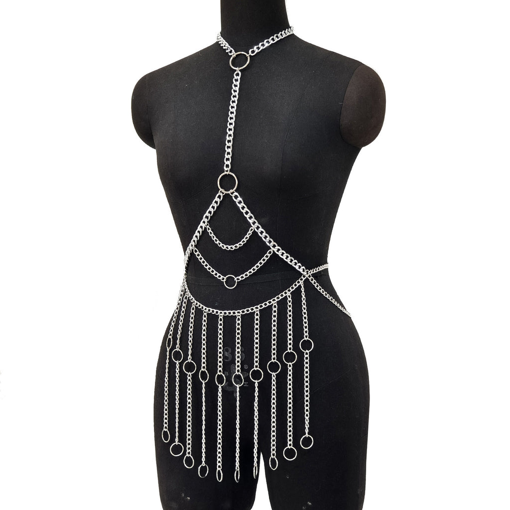 Zhuru Clothing Popular Metal Ring Irregular Tassel Hollow
