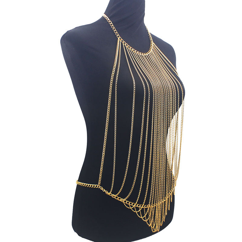 Women'S Metal Aluminum Chain Halter Necklace Nightclub Performance