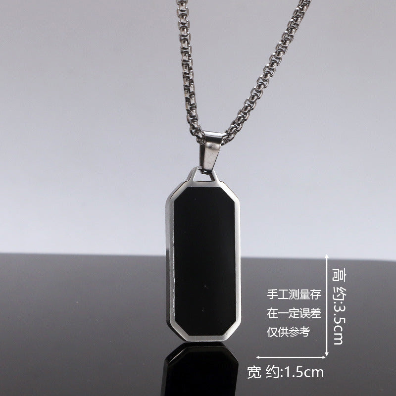 Men'S Necklace Stainless Steel Glue Drop Hangtag Plain