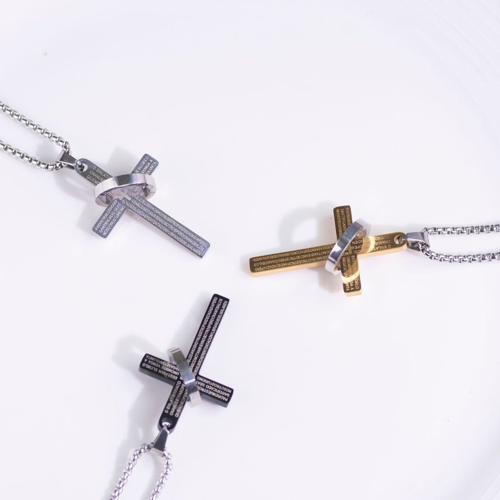 Letter Cross Ring Titanium Steel Item Stainless Steel