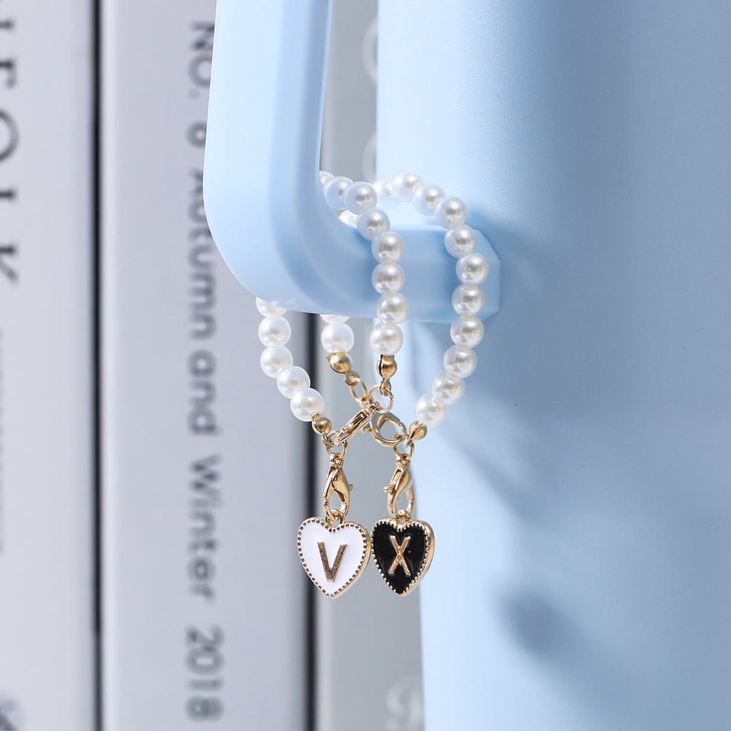Keychain Cup Pearl Chain Love Chain Strap Lobster