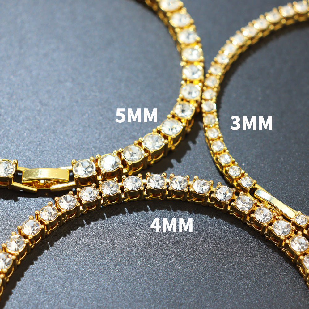 Hip Hop Single Row Alloy Tennis Chain 3Mm4Mm5Mm