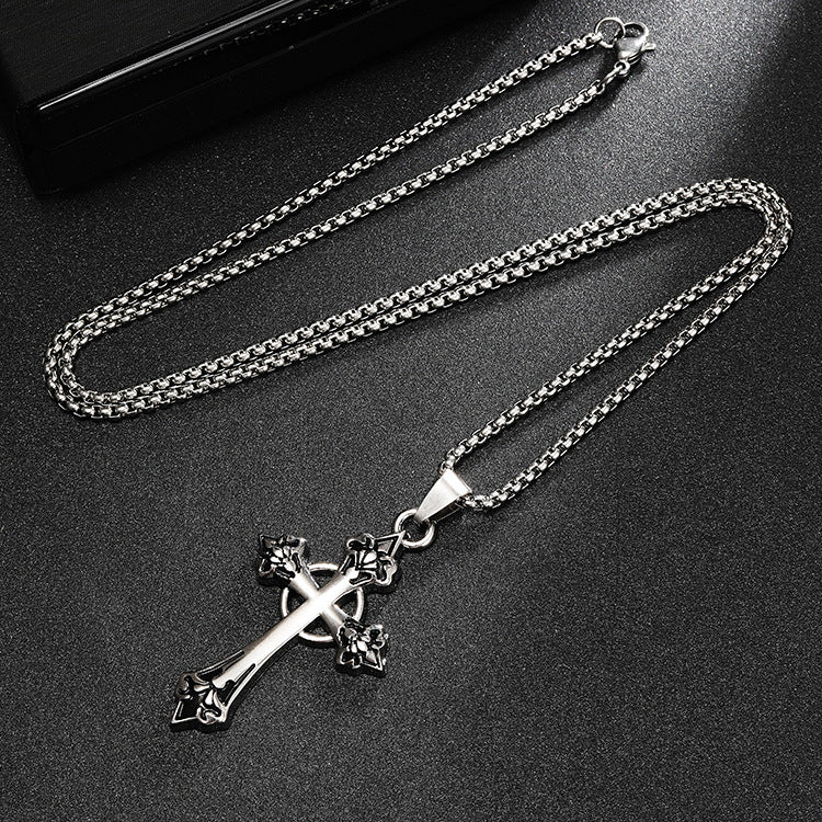 Jewelry Diamond Necklace Cross Pendant Necklace Simple Retro