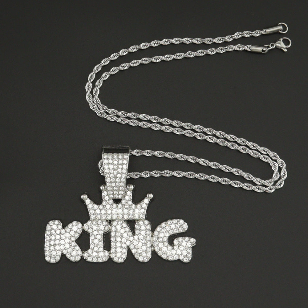 Ins Tiktok Hip Hop Alloy Necklace With Diamond