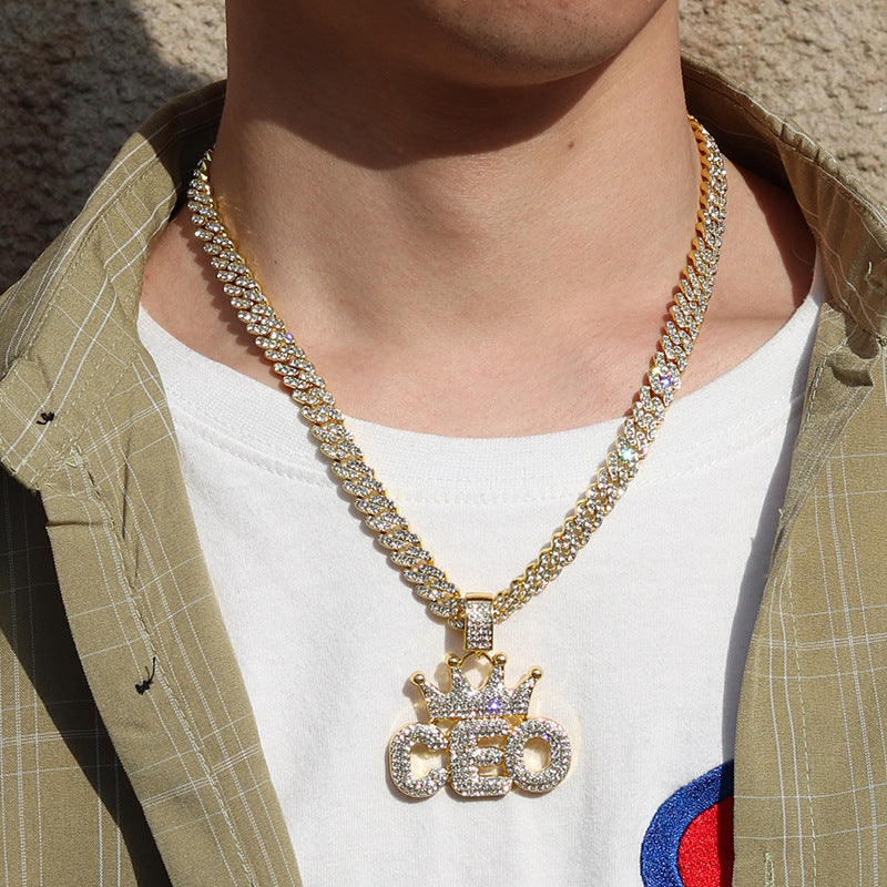 Hip Hop Pendant Crown Ceo Letter Niche Design