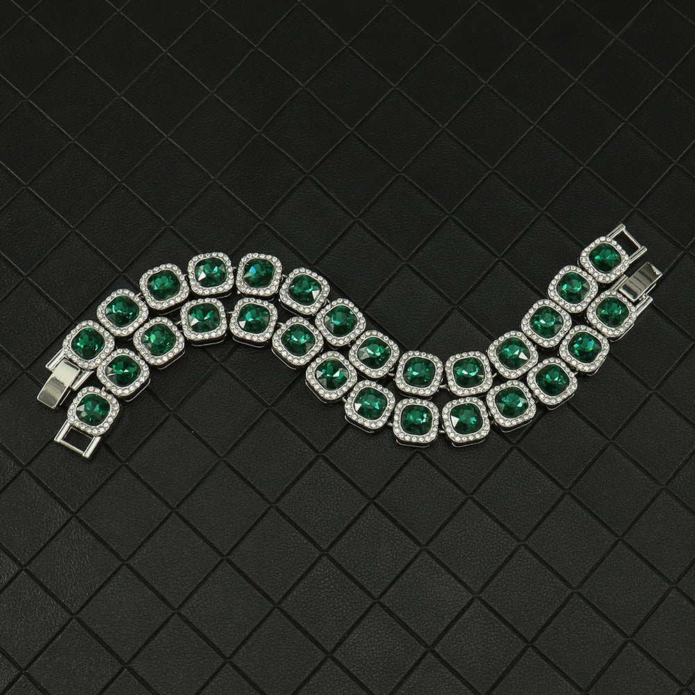 Hip Hop Style Green Diamond Ice Sugar Cuban