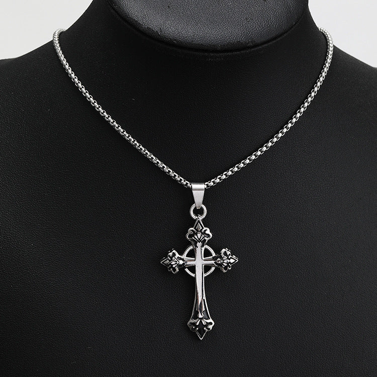 Jewelry Diamond Necklace Cross Pendant Necklace Simple Retro