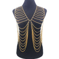 Exaggerated Long Tassel Multi Layer Vest Clothing Women'S