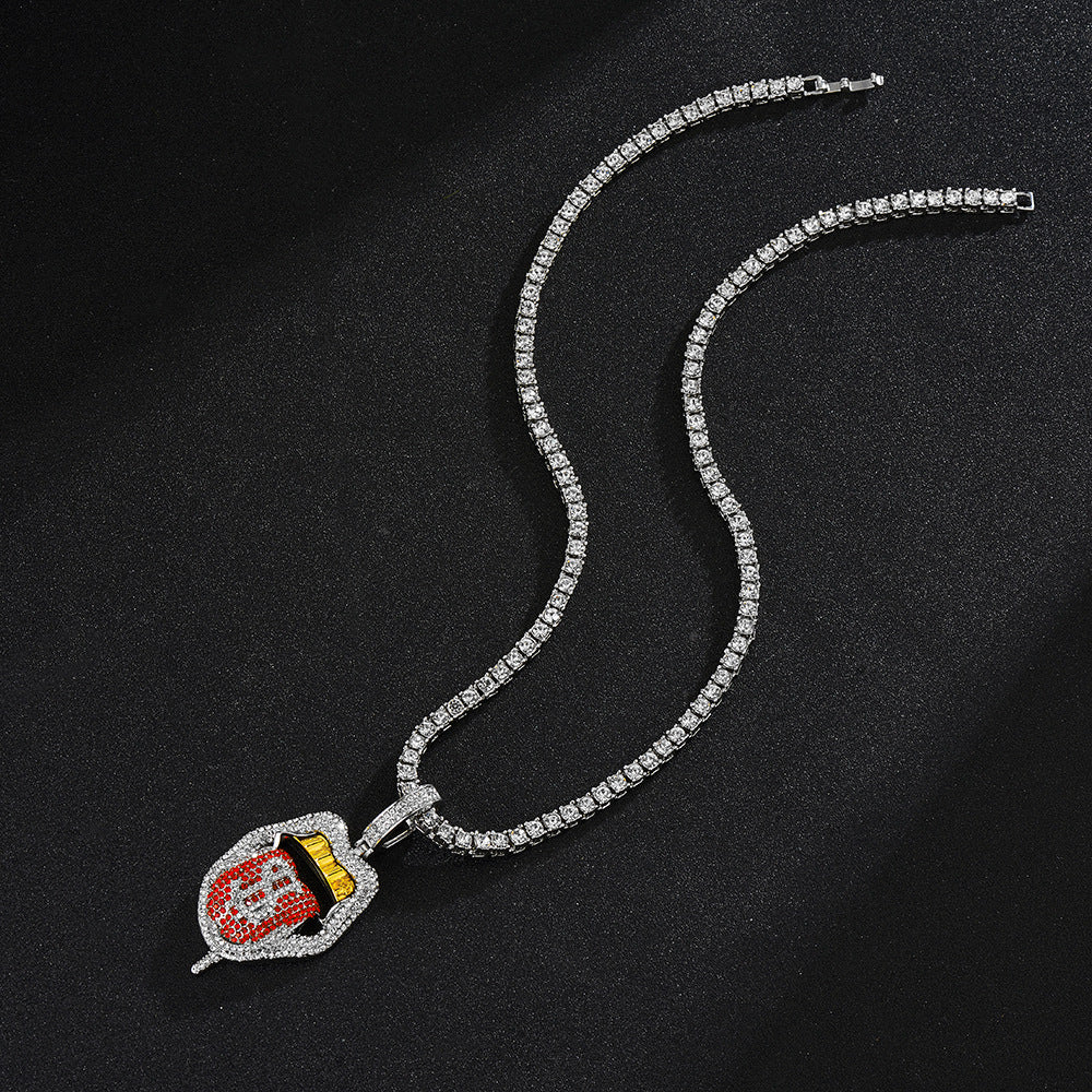 Full Diamond Skull Lickitone Dollar Pendant Design Creative