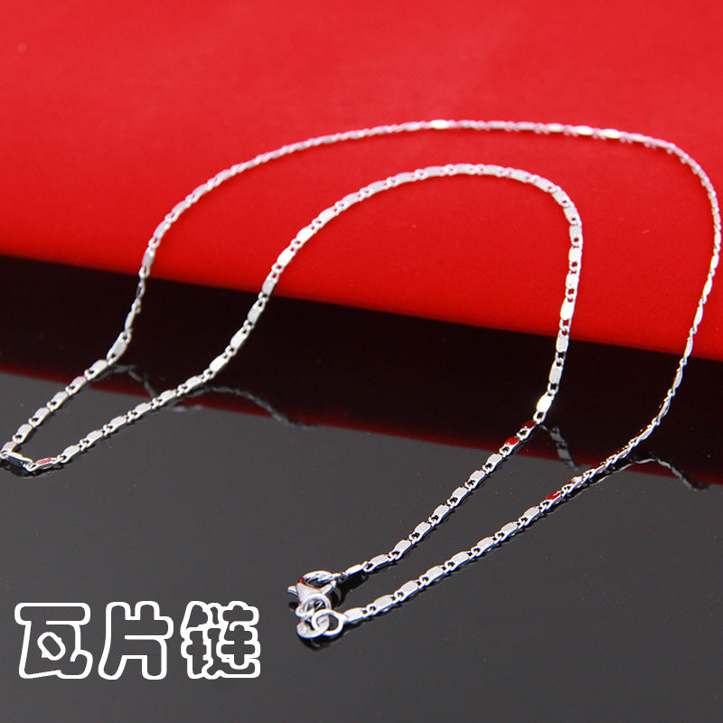 Silver Necklace Ladies Clavosin Chain Simple Pendant Chain