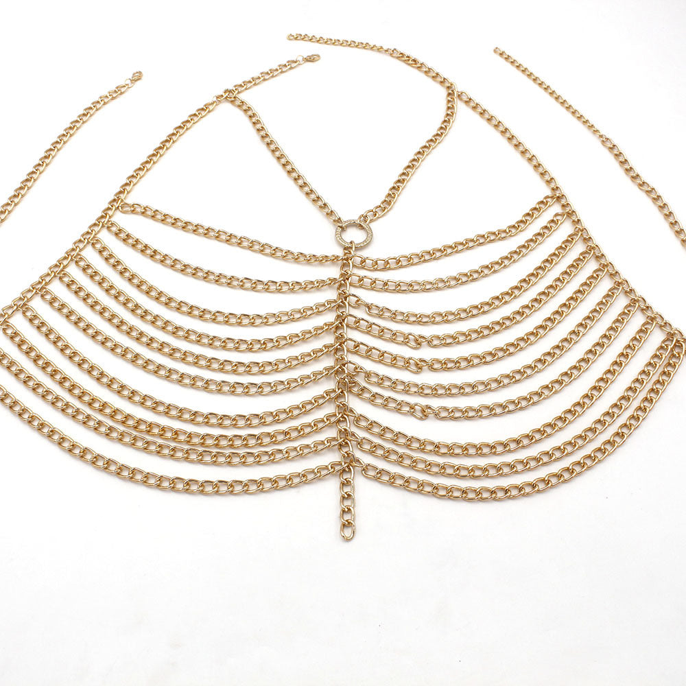 Jewelry Luxury Metal Aluminum Chain Multi Layer Chest