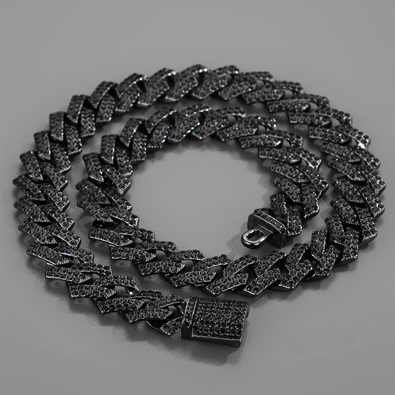 Xindi Popular Men'S Necklace 15Mm Exaggerated Diamond Geometric