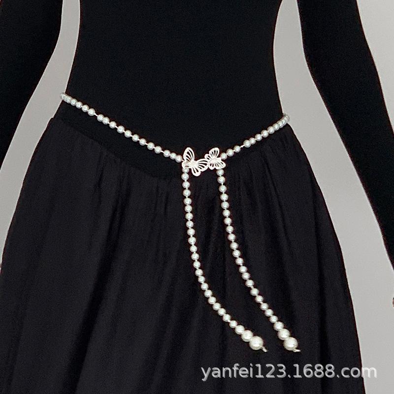 Women'S Chanel Style Butterfly Waist Chain Ins Korean