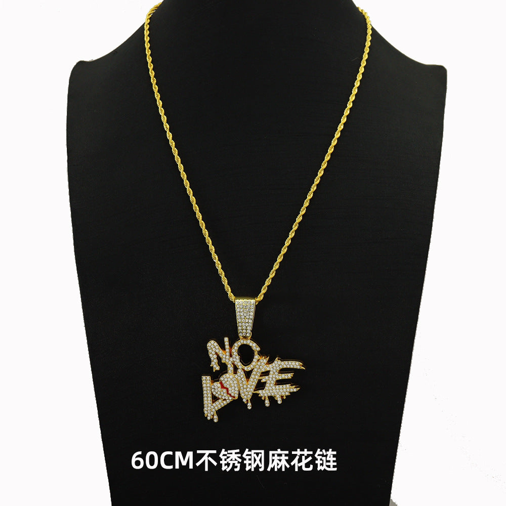 Hip Hop Style Full Diamond Stitching Letter Love