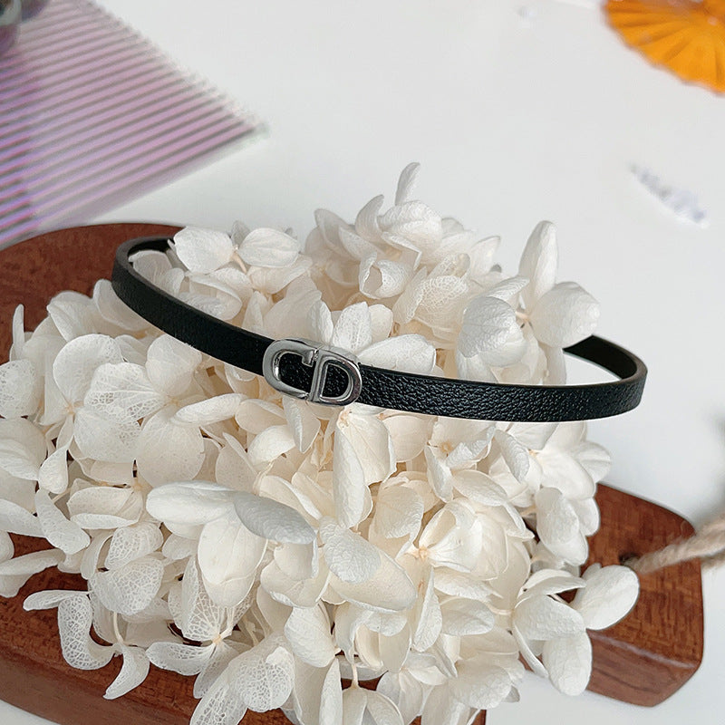 Hip Hop Leather Cd Letter Necklace Light Luxury