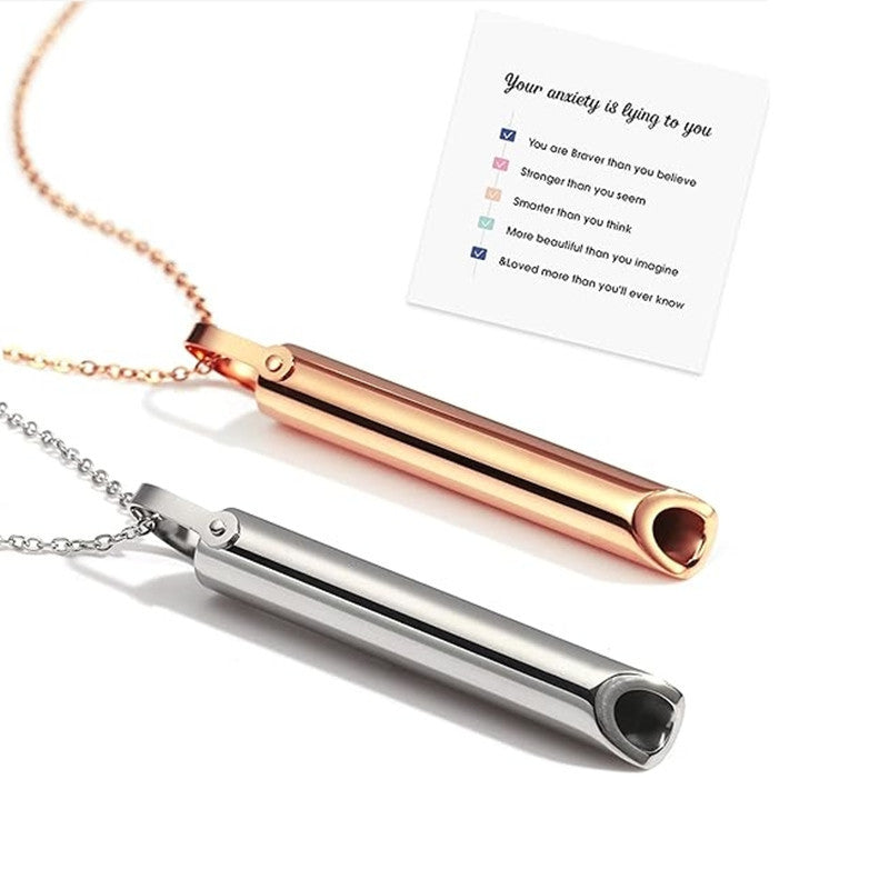 Stainless Steel Whistle Decompression Anxiety Meditation Mindfulness Breathing
