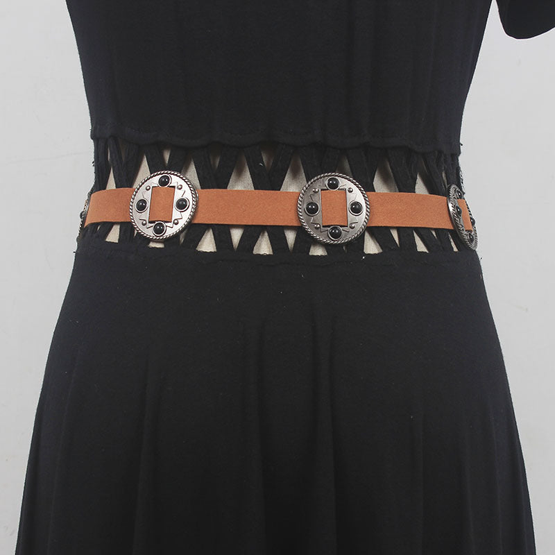 Retro Ethnic Style Copper Coin Waist Chain Women'S