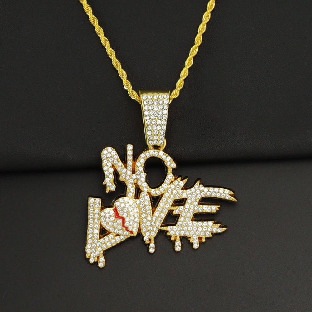 Hip Hop Style Full Diamond Stitching Letter Love