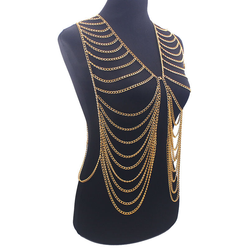 Exaggerated Long Tassel Multi Layer Vest Clothing Women'S