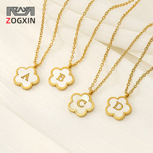 Stainless Steel Sand Pressing Letter Pendant Women'S Color