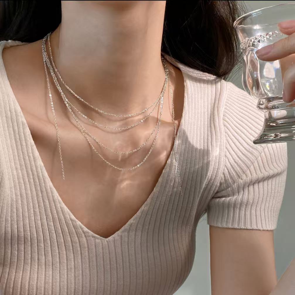 Simple Versatile Thin Chain Plain Chain High Temperament