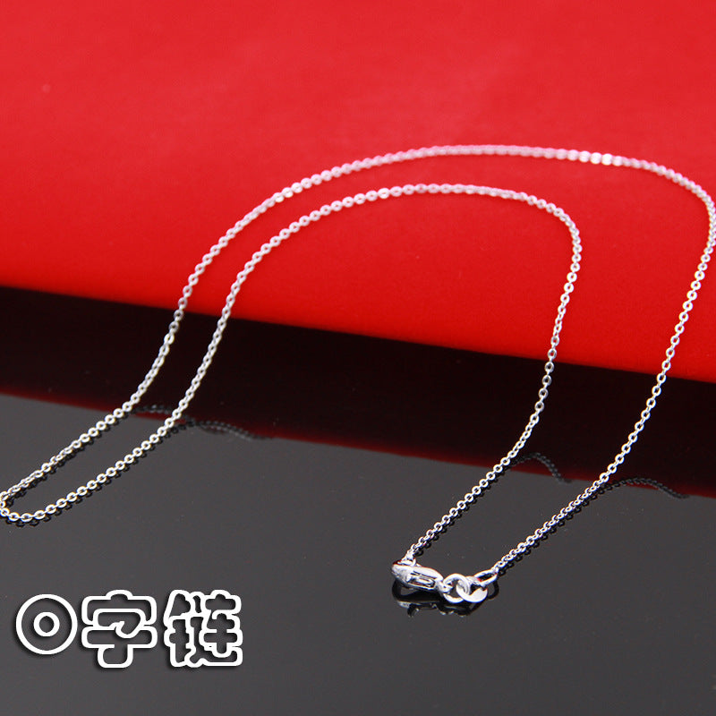 Silver Necklace Ladies Clavosin Chain Simple Pendant Chain
