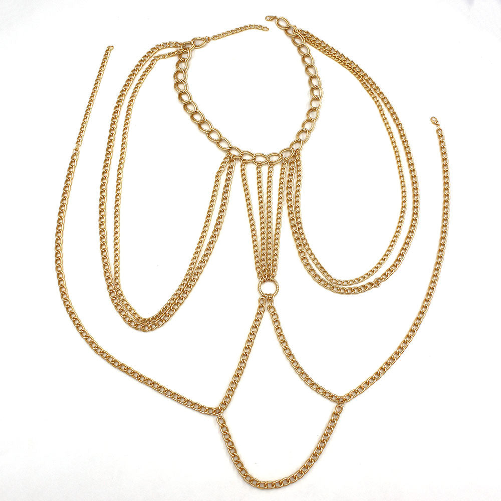Body Chain Exaggerated Ladies Personality Punk Style Cross