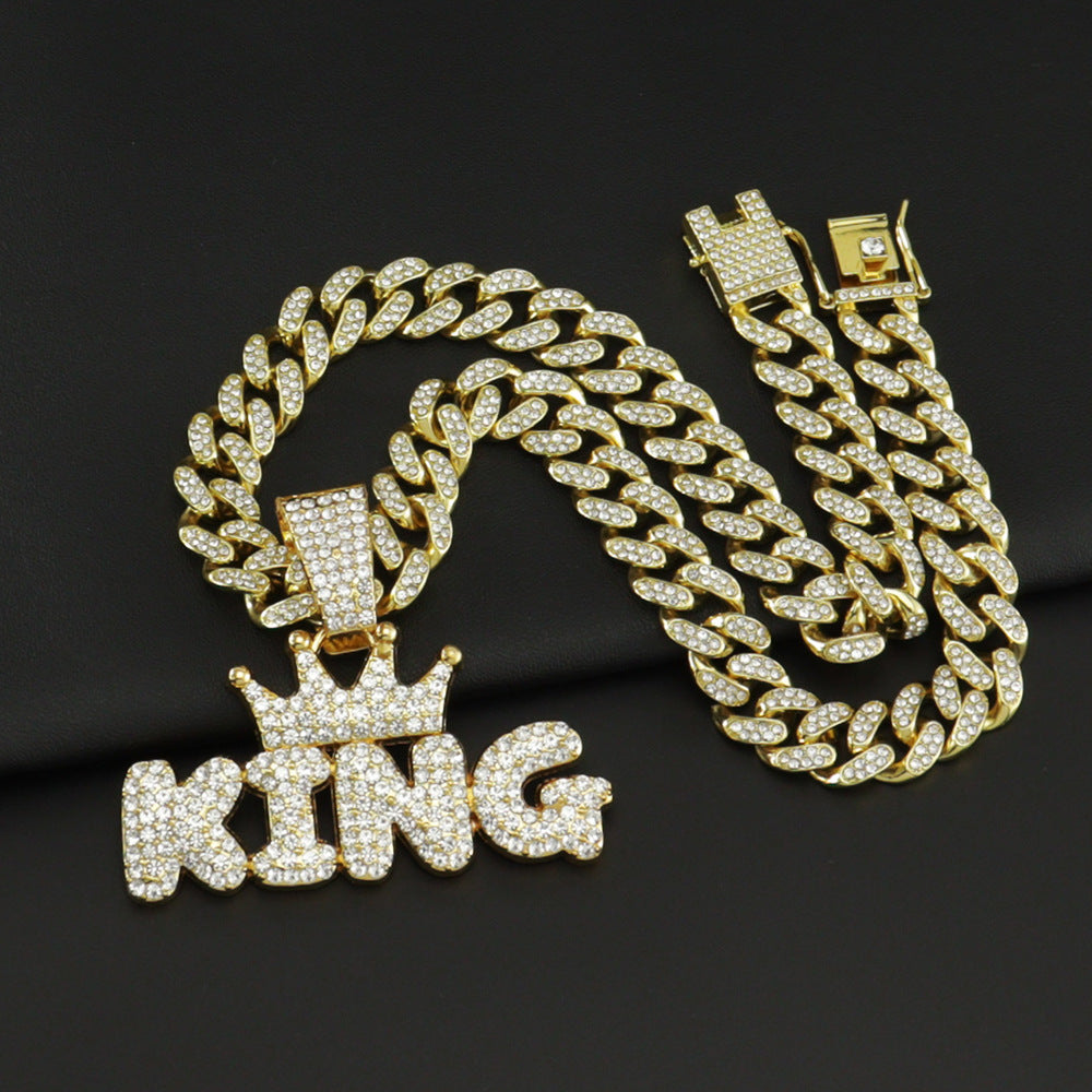 Ins Tiktok Hip Hop Alloy Necklace With Diamond