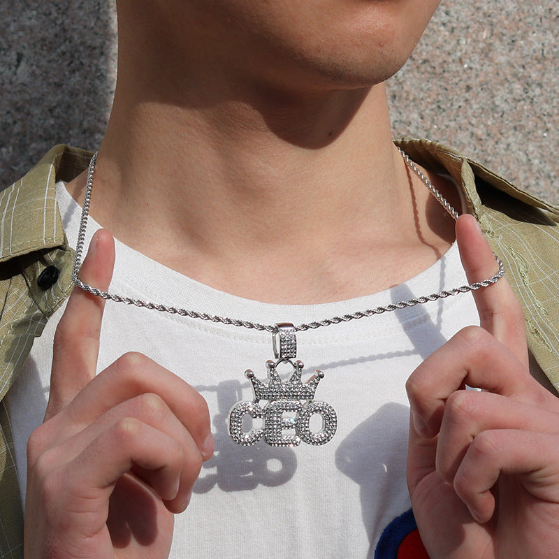 Hip Hop Pendant Crown Ceo Letter Niche Design