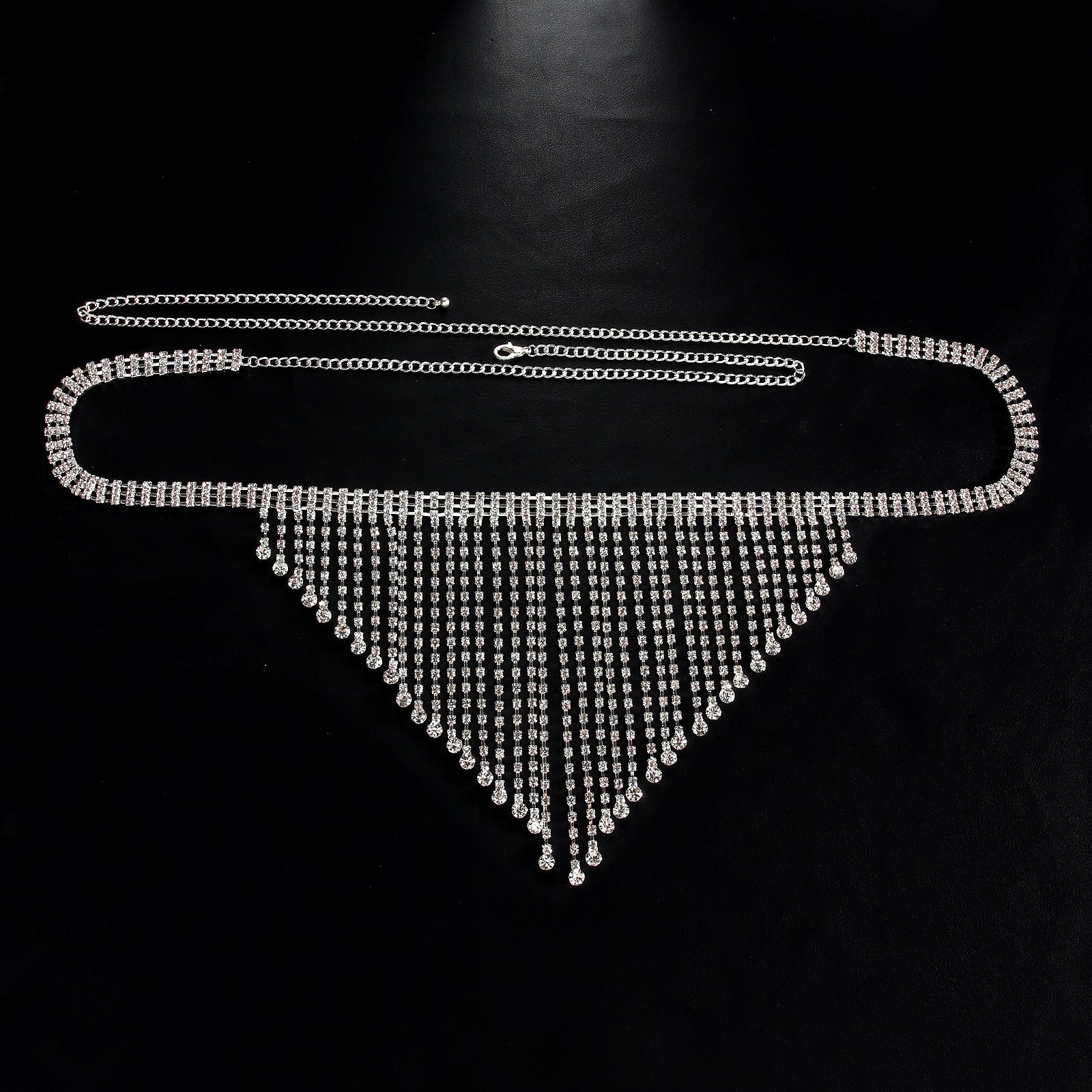 Jewelry Luxury Rhinestone Bra Support Underwear Chain Set
