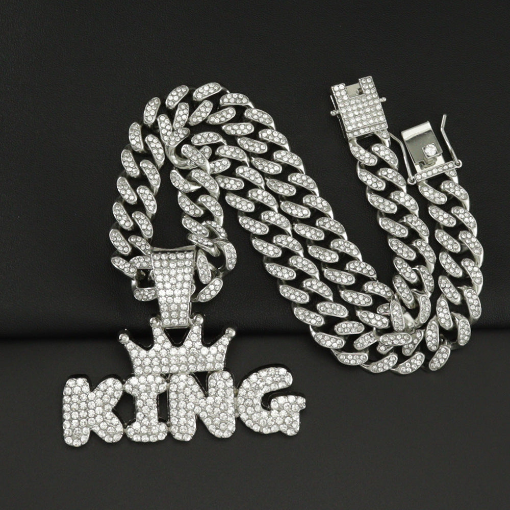Ins Tiktok Hip Hop Alloy Necklace With Diamond
