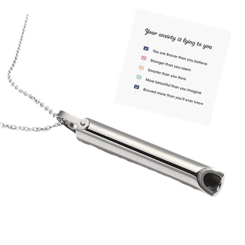 Stainless Steel Whistle Decompression Anxiety Meditation Mindfulness Breathing