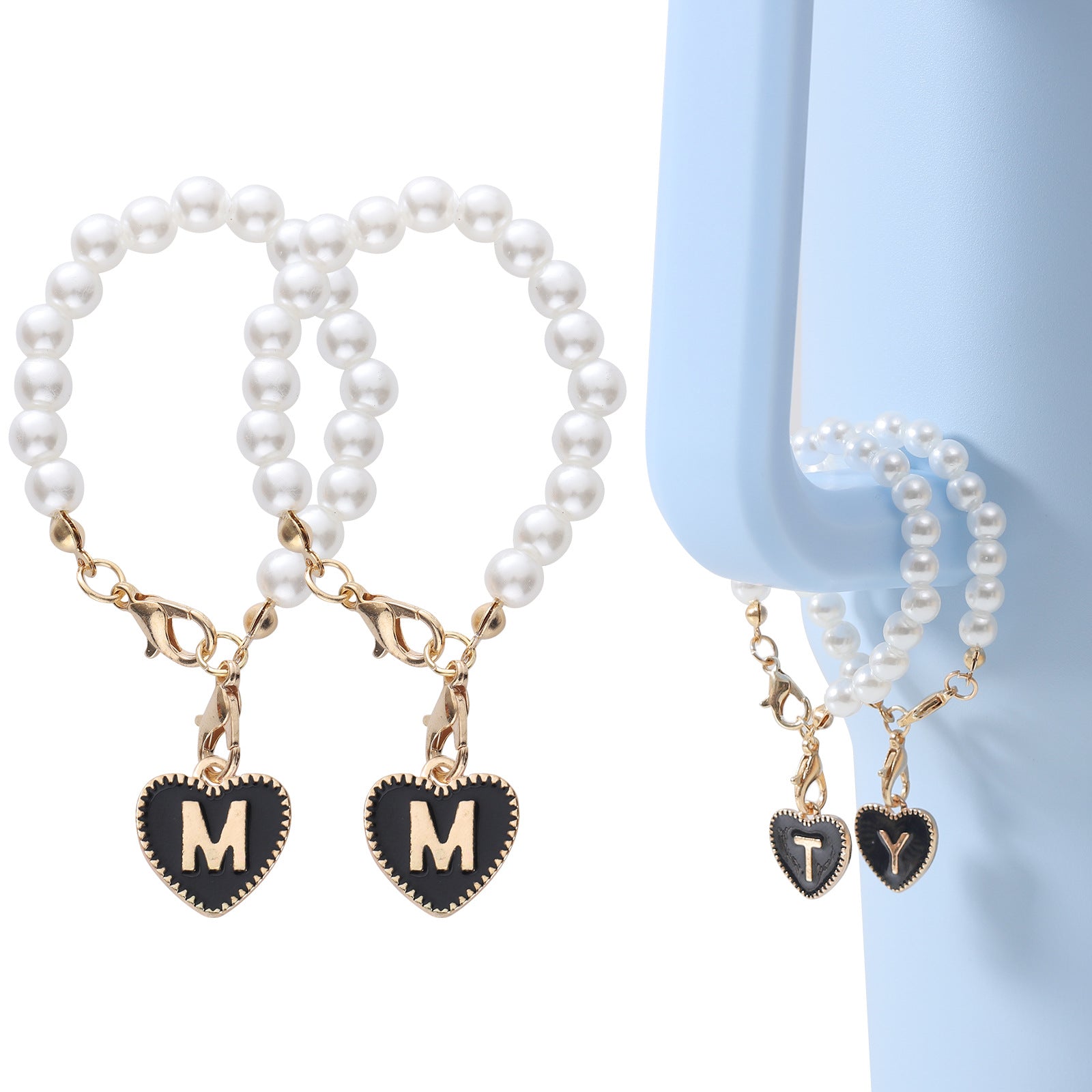 Keychain Cup Pearl Chain Love Chain Strap Lobster