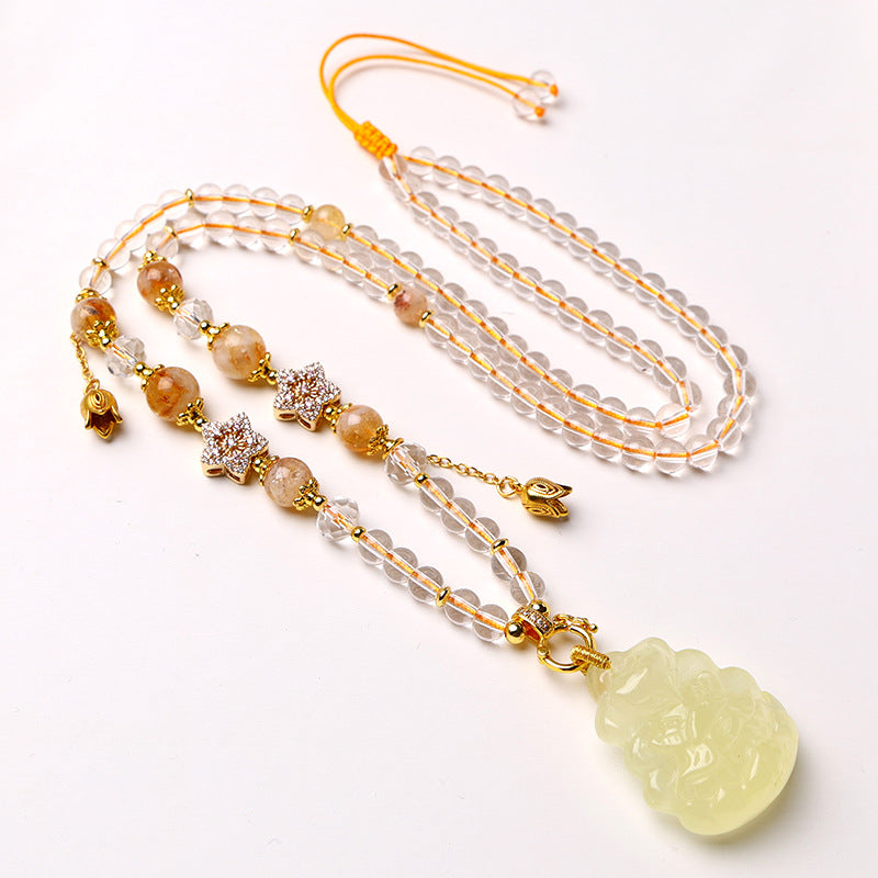 Taiga Thai Buddha Chain Natural Yellow Tower Crystal