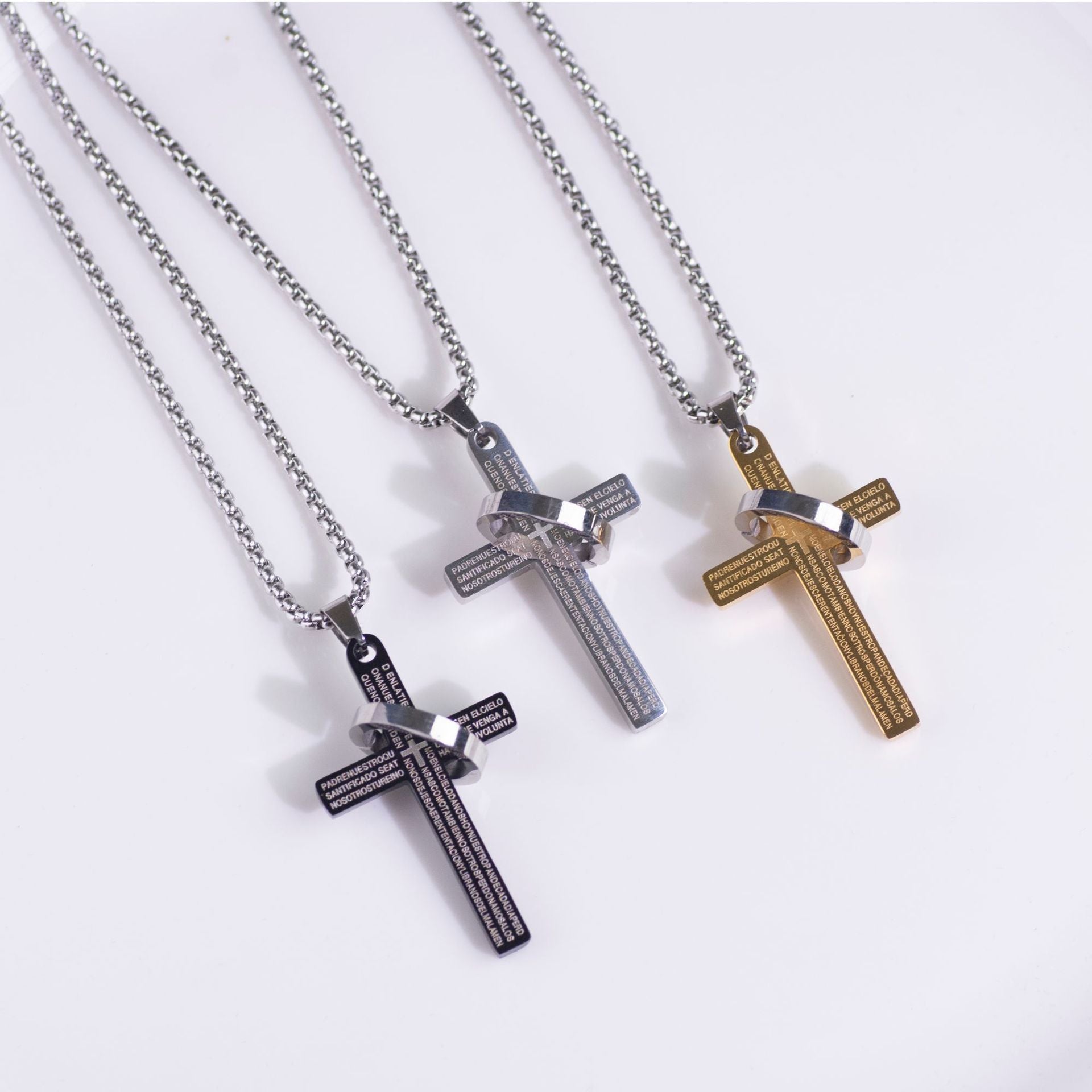 Letter Cross Ring Titanium Steel Item Stainless Steel