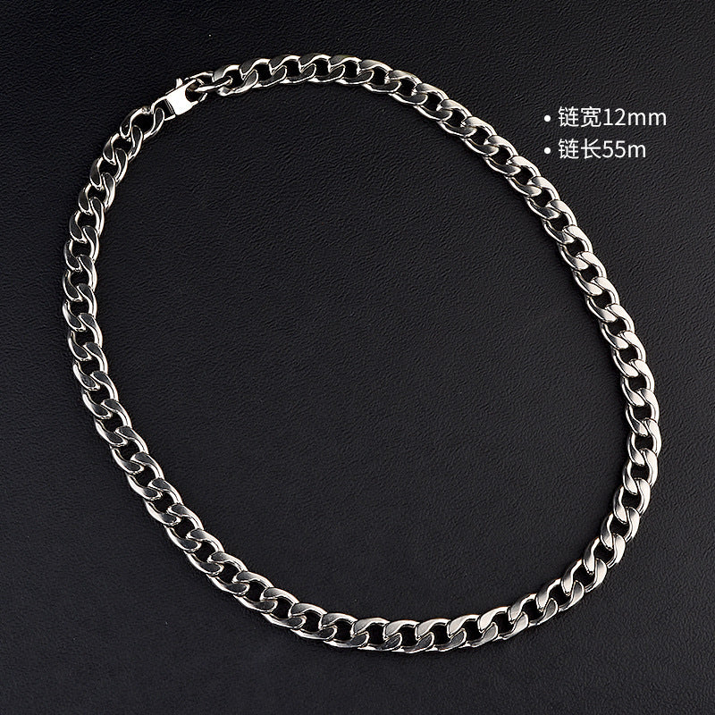 Versatile Basic Cuban Chain Titanium Steel Necklace German