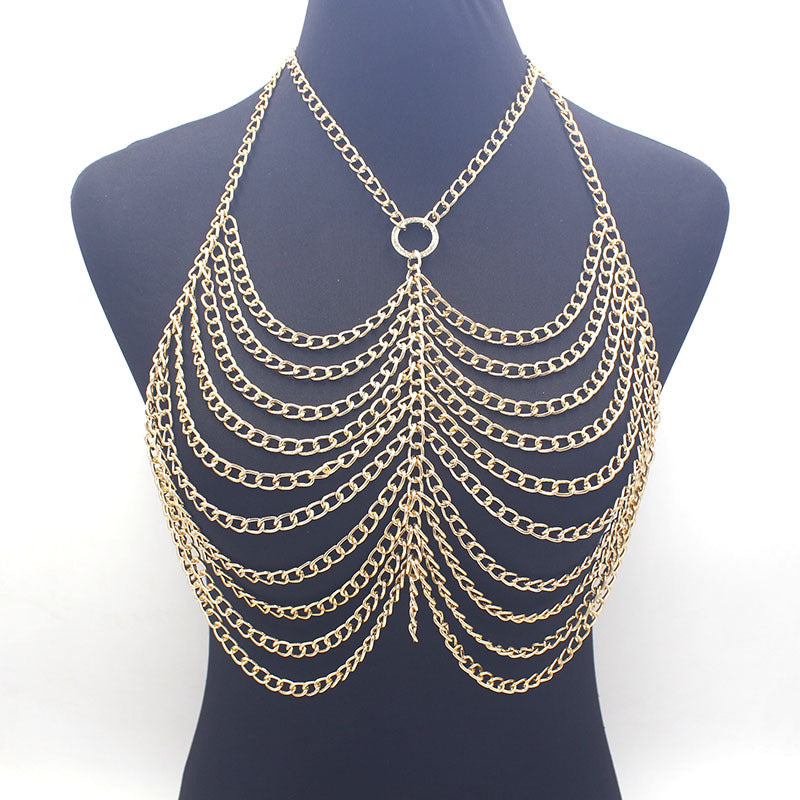 Jewelry Luxury Metal Aluminum Chain Multi Layer Chest