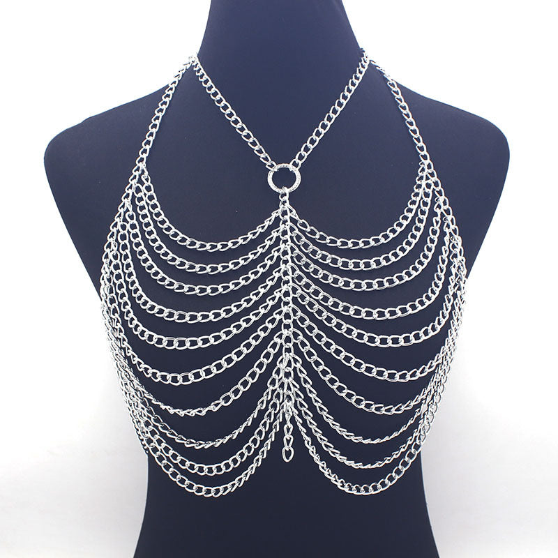 Jewelry Luxury Metal Aluminum Chain Multi Layer Chest
