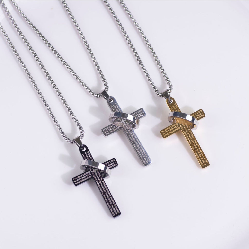 Letter Cross Ring Titanium Steel Item Stainless Steel