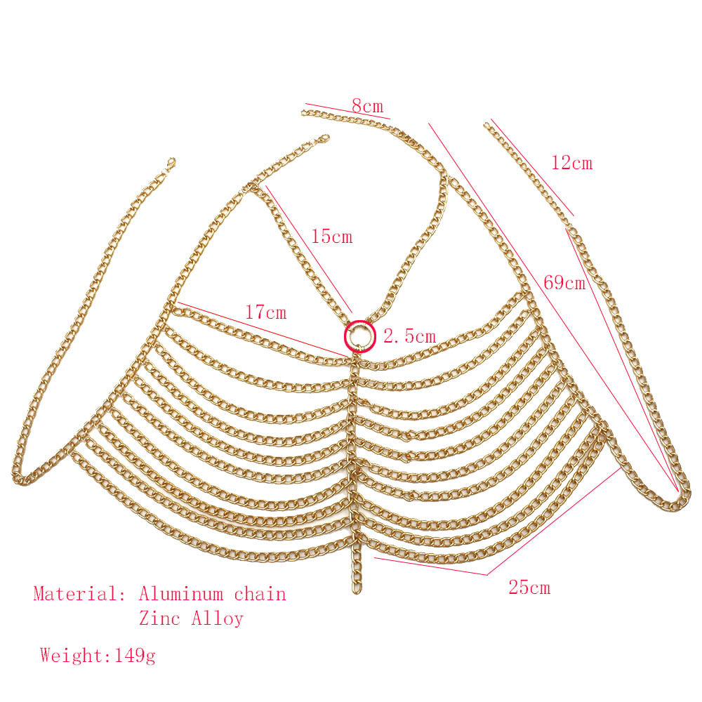 Jewelry Luxury Metal Aluminum Chain Multi Layer Chest