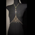 Luxury Rhinestone Mesh Pendant Men Women Chest Chain