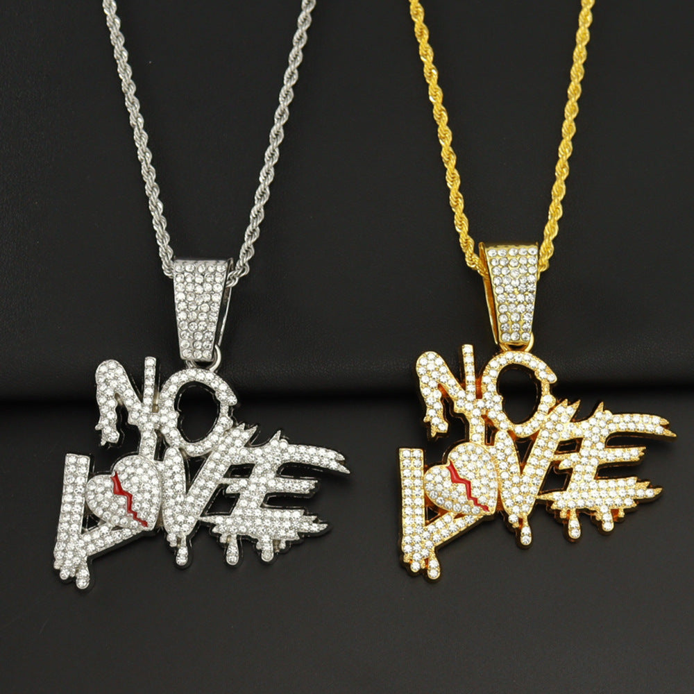 Hip Hop Style Full Diamond Stitching Letter Love