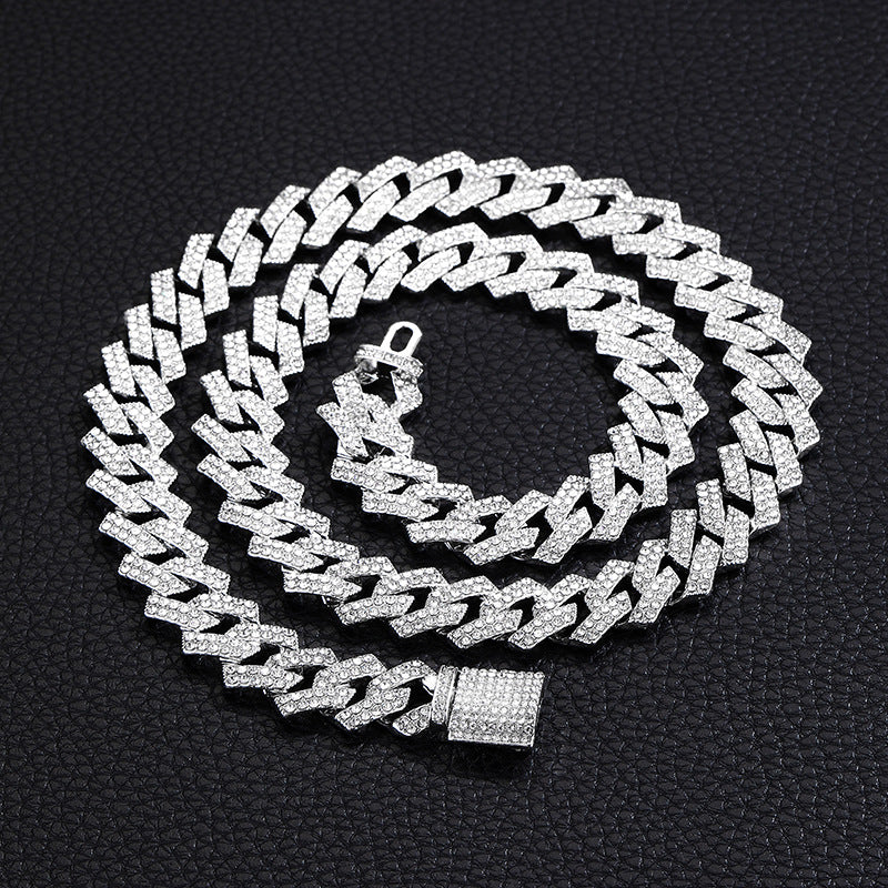 Xindi Popular Men'S Necklace 15Mm Exaggerated Diamond Geometric