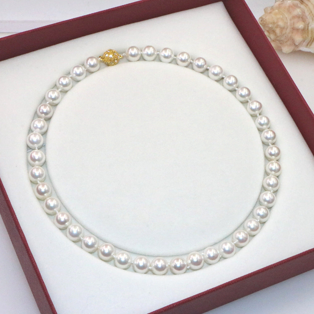 Shijia Pearl Necklace Women'S High Grade Magnetic Buckle