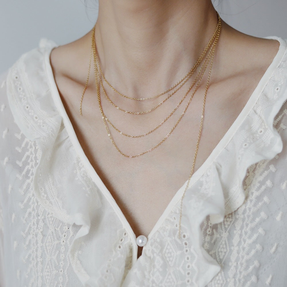 Simple Versatile Thin Chain Plain Chain High Temperament
