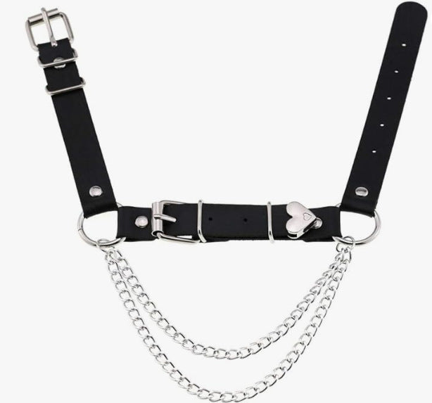 Hot Selling Punk Gothic Pu Leather Asymmetrical Heart